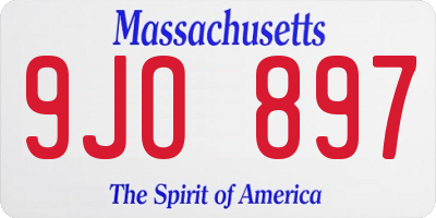 MA license plate 9JO897