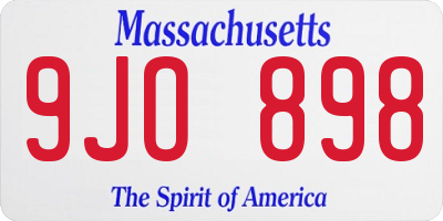MA license plate 9JO898