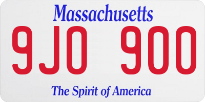 MA license plate 9JO900
