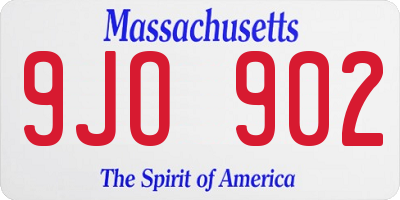 MA license plate 9JO902