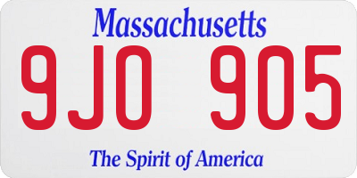 MA license plate 9JO905