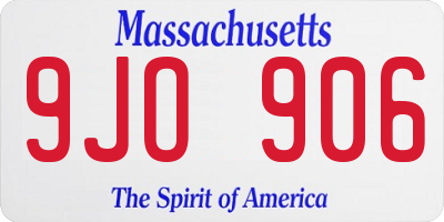 MA license plate 9JO906