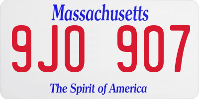 MA license plate 9JO907