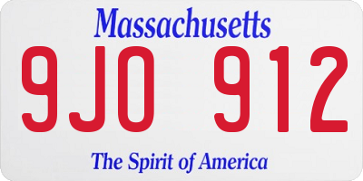 MA license plate 9JO912