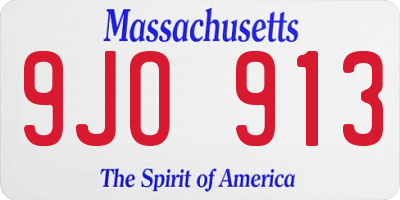 MA license plate 9JO913