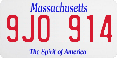 MA license plate 9JO914
