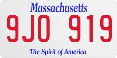 MA license plate 9JO919