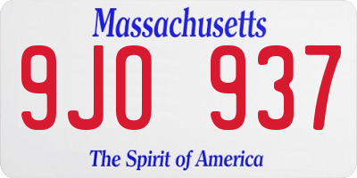 MA license plate 9JO937