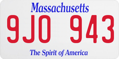 MA license plate 9JO943