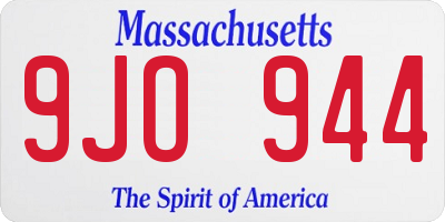 MA license plate 9JO944