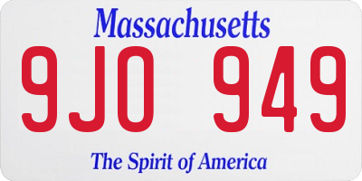 MA license plate 9JO949