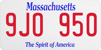 MA license plate 9JO950