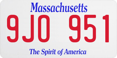 MA license plate 9JO951