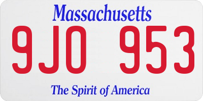 MA license plate 9JO953