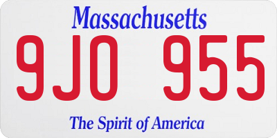 MA license plate 9JO955