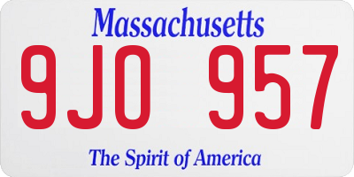 MA license plate 9JO957