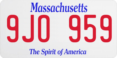 MA license plate 9JO959