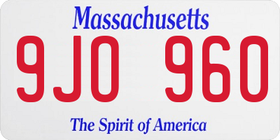 MA license plate 9JO960