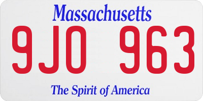 MA license plate 9JO963