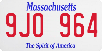 MA license plate 9JO964