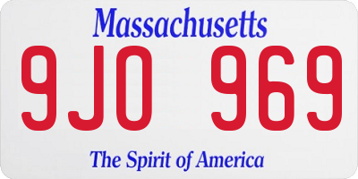 MA license plate 9JO969