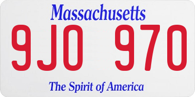 MA license plate 9JO970