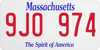 MA license plate 9JO974