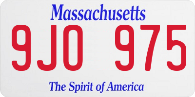 MA license plate 9JO975