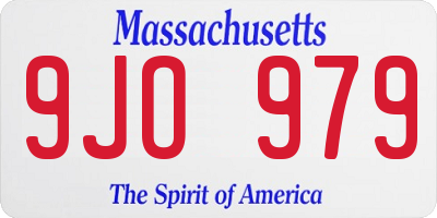 MA license plate 9JO979