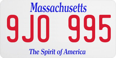 MA license plate 9JO995