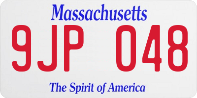 MA license plate 9JP048