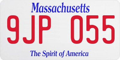 MA license plate 9JP055