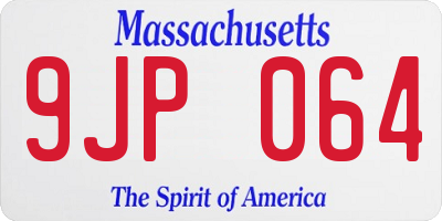 MA license plate 9JP064