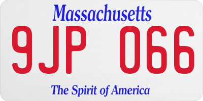 MA license plate 9JP066