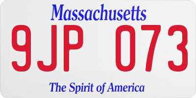 MA license plate 9JP073