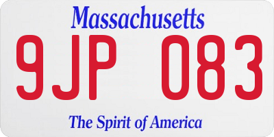 MA license plate 9JP083