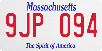 MA license plate 9JP094