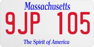 MA license plate 9JP105