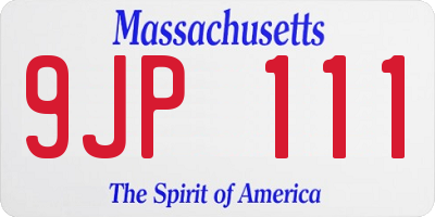 MA license plate 9JP111