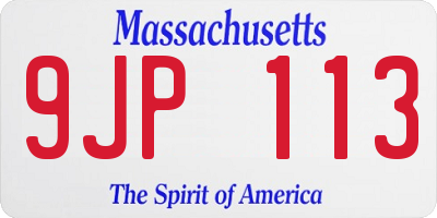 MA license plate 9JP113
