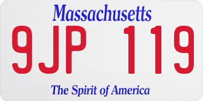 MA license plate 9JP119