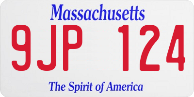 MA license plate 9JP124