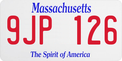 MA license plate 9JP126