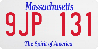 MA license plate 9JP131