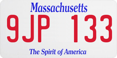 MA license plate 9JP133