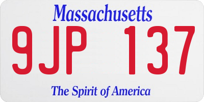 MA license plate 9JP137