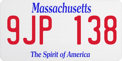 MA license plate 9JP138