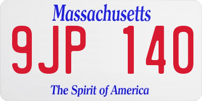 MA license plate 9JP140