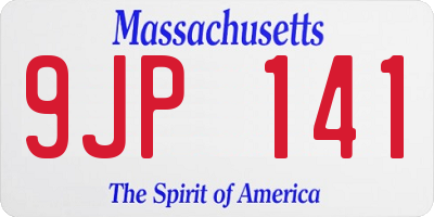 MA license plate 9JP141