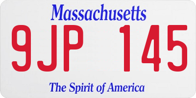 MA license plate 9JP145